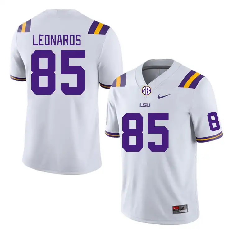 Men's LSU Tigers Gabe Leonards #85 White NCAA Football Jersey